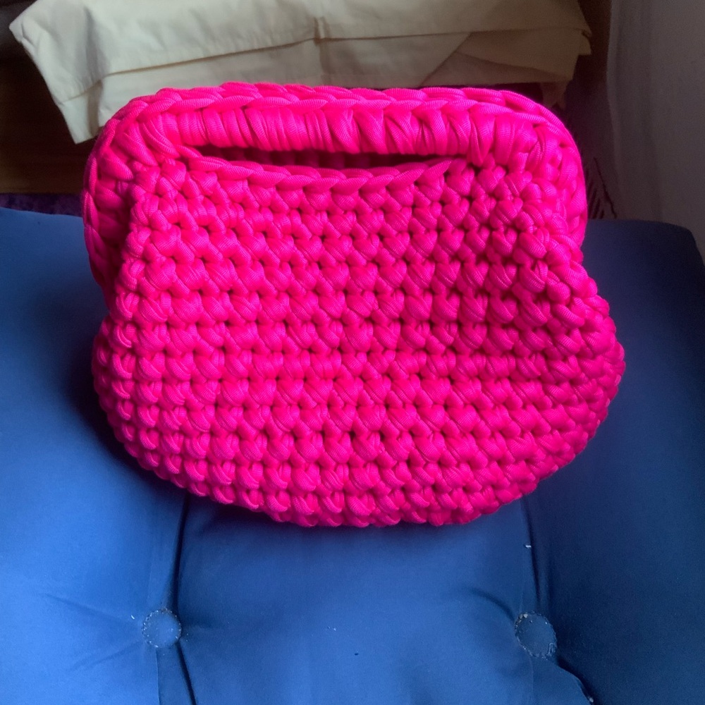 Vibrant Pink Handwoven Clutch